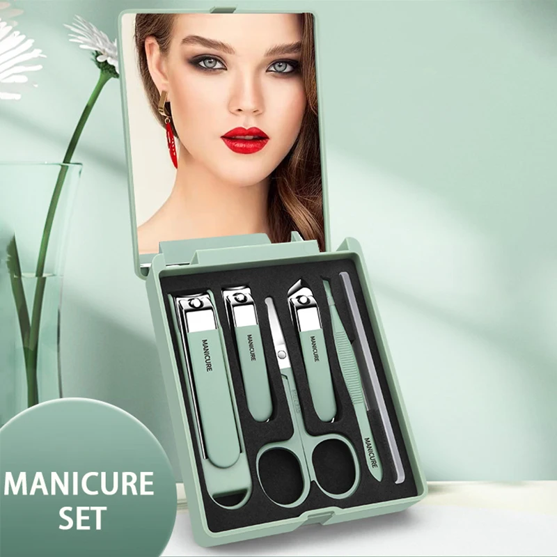 Mens Grooming Kit Case - 6pcs Nail Care Kit - Compact