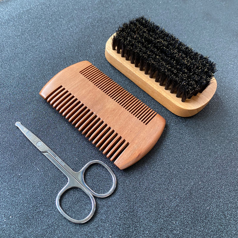 Mens Grooming Travel Kit - Men's Beard Grooming Set, Beard Brush,