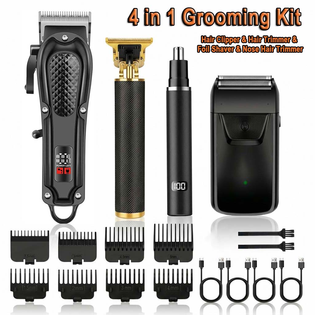 Beard Trimmer Cordless - 4 in 1 Men's Hair Clipper