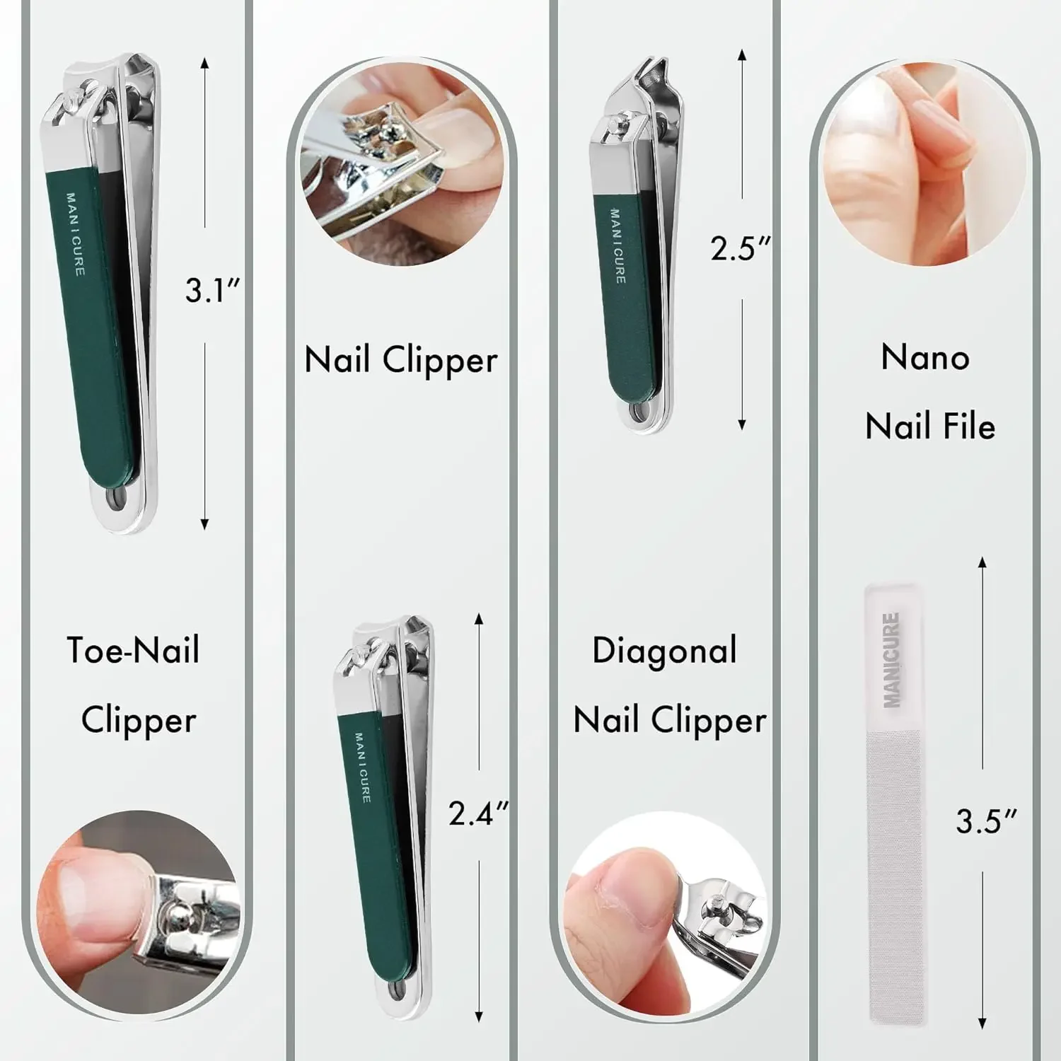 4 Pcs Steel Nail Clipper Manic - Mens Grooming Travel Kit recension och pris