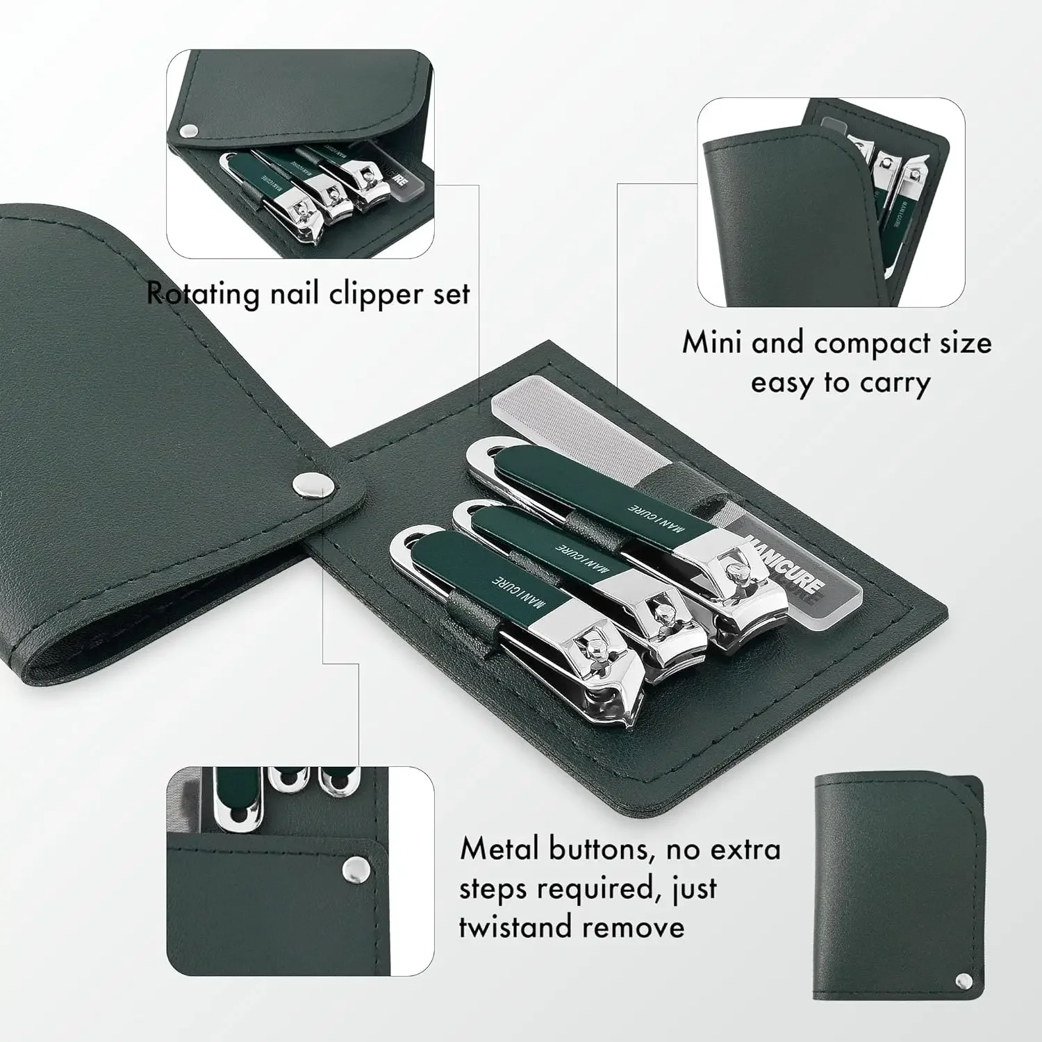 4 Pcs Steel Nail Clipper Manic - Mens Grooming Travel Kit recension och pris