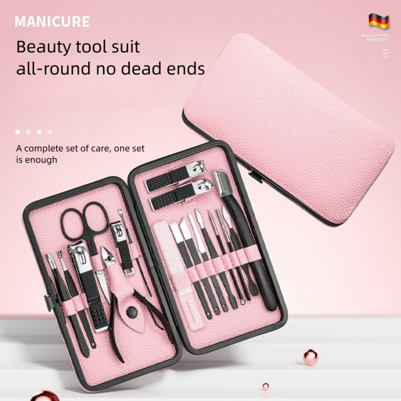 18pcs Manicure Pedicure Set, P - Mens Grooming Kit Case recension och pris