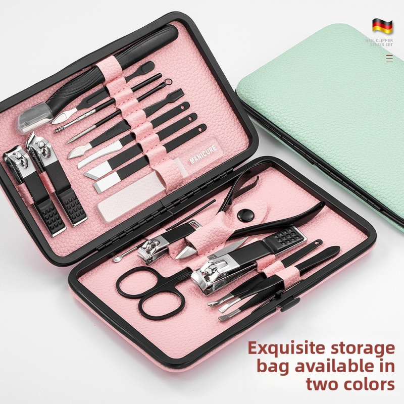 18pcs Manicure Pedicure Set, P - Mens Grooming Kit Case recension och pris