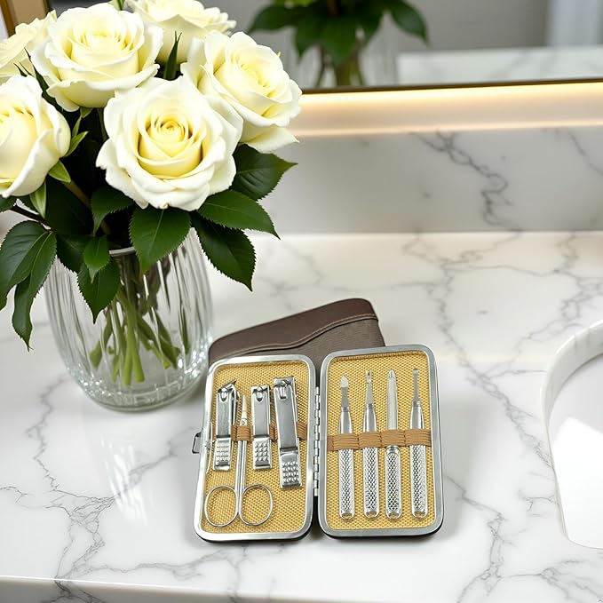 Manicure Set for Men and Women - Mens Grooming Kit Case recension och pris
