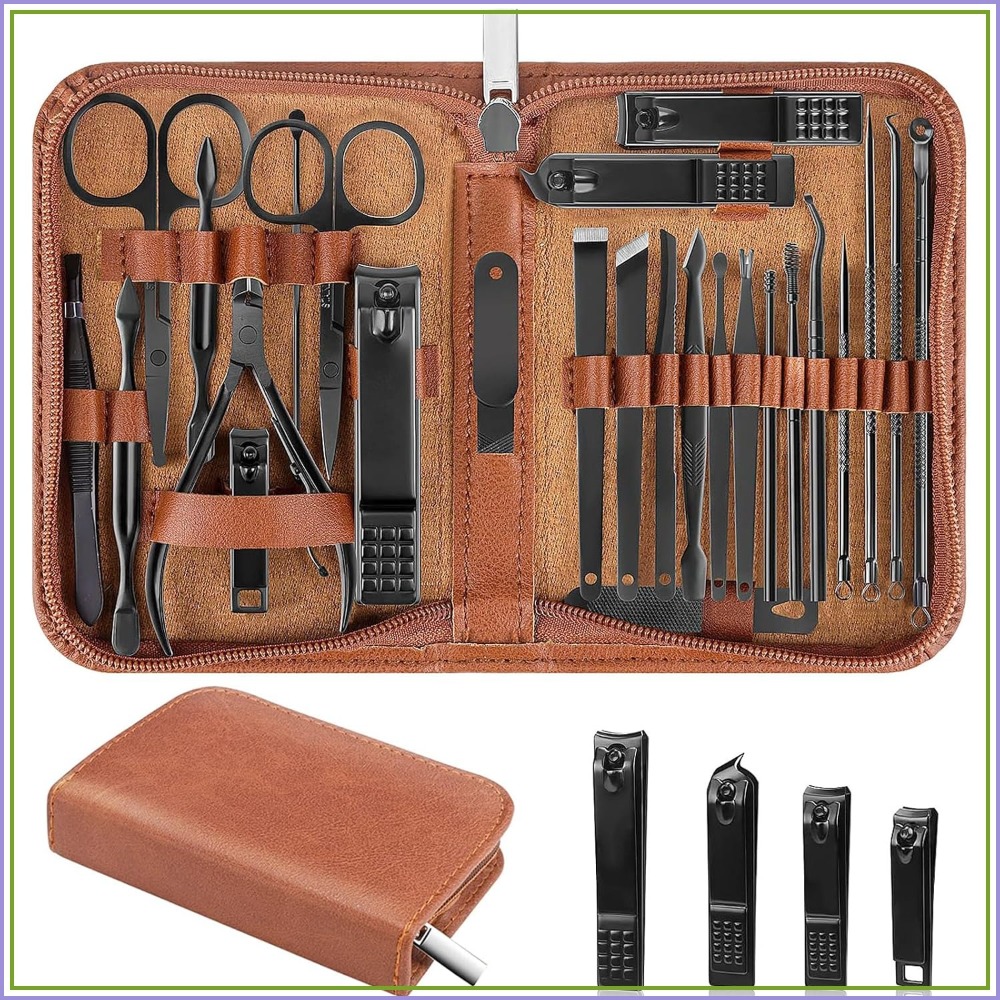 26Pcs Manicure Nail Clipper Se - Mens Grooming Kit Case recension och pris