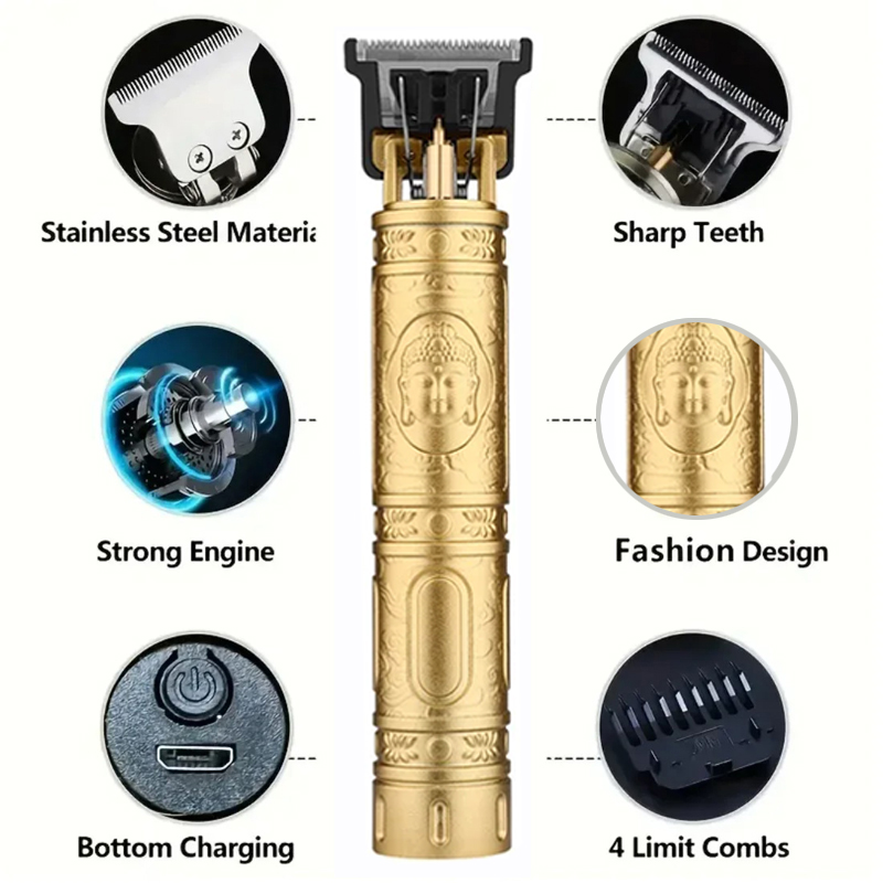 T9 Hair Clipper With 4 Guide C - Beard Trimmer Cordless recension och pris