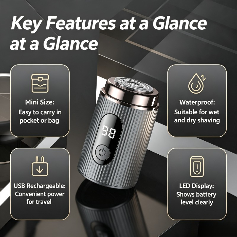 2026 Mini Electric Shaver Port - Mens Grooming Travel Kit recension och pris