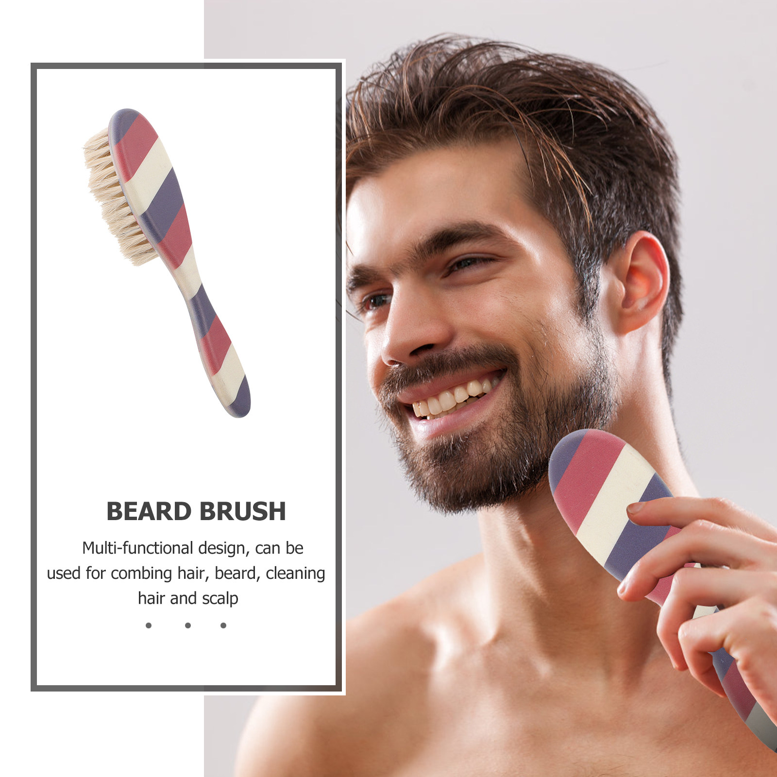 Professional Salon Beard Brush - Mens Grooming Barber recension och pris