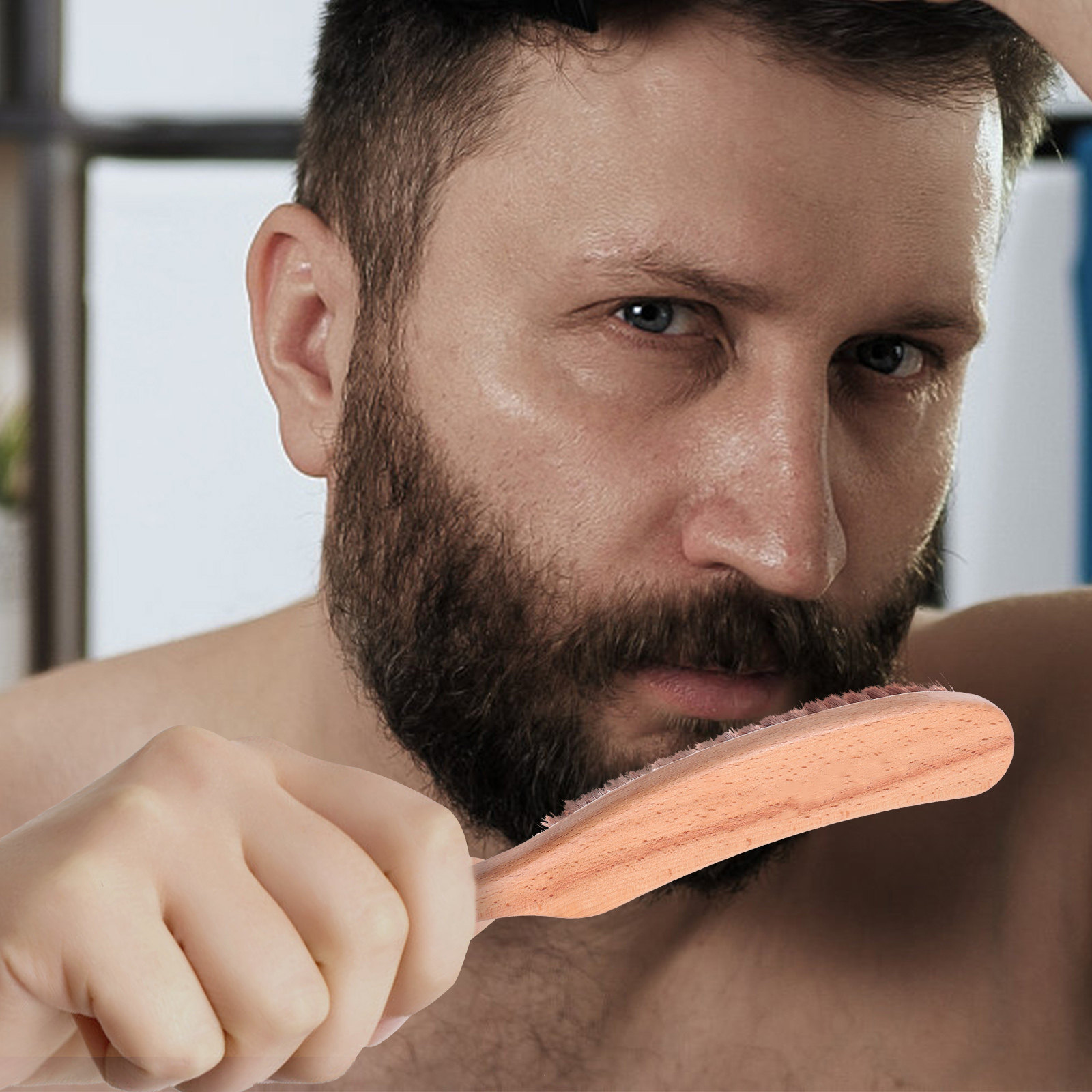 1Pcs Premium Nylon Beard Brush - Mens Grooming Barber recension och pris
