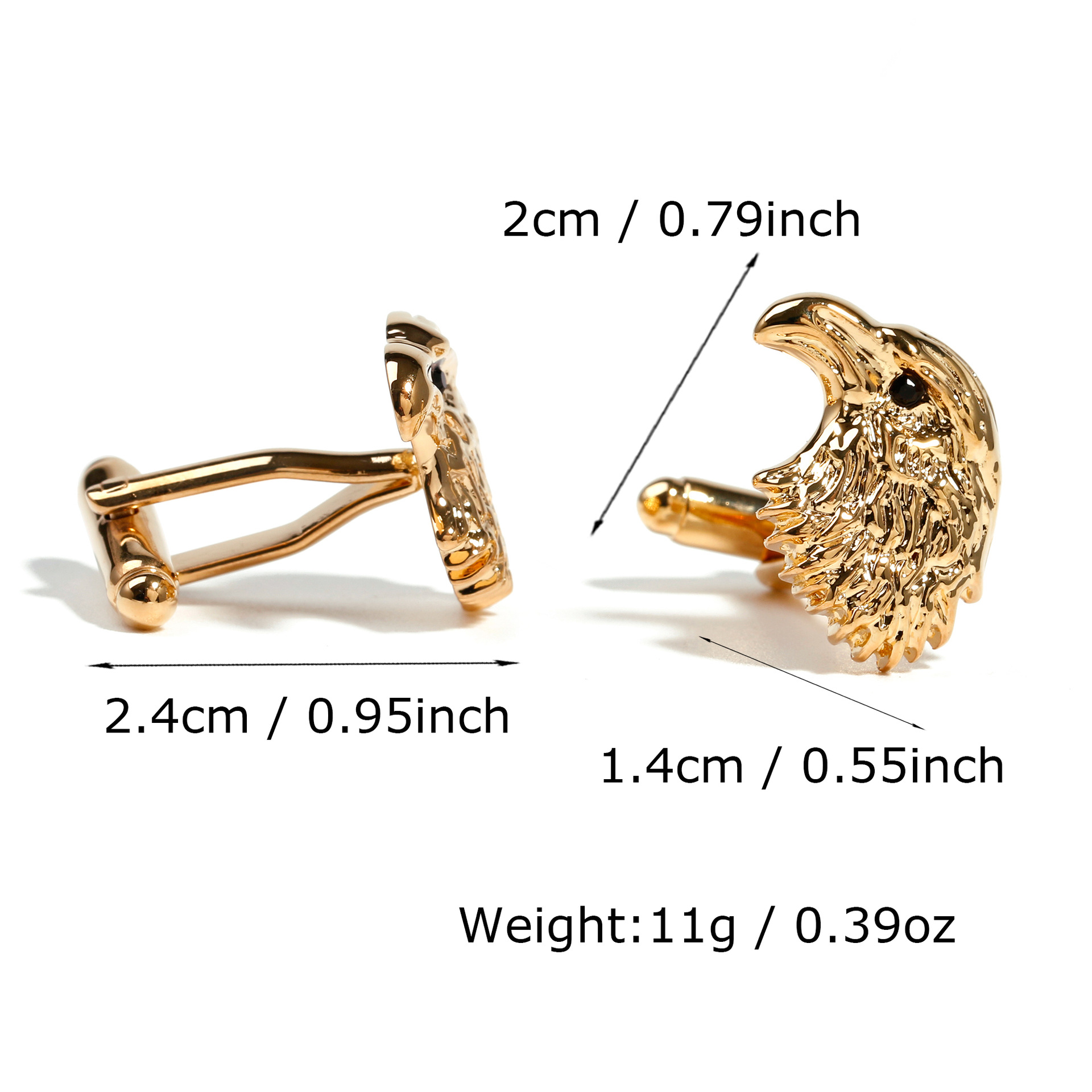 2pcs/set Gold Eagle Head Cuffl - Men'S Grooming Set Gift recension och pris