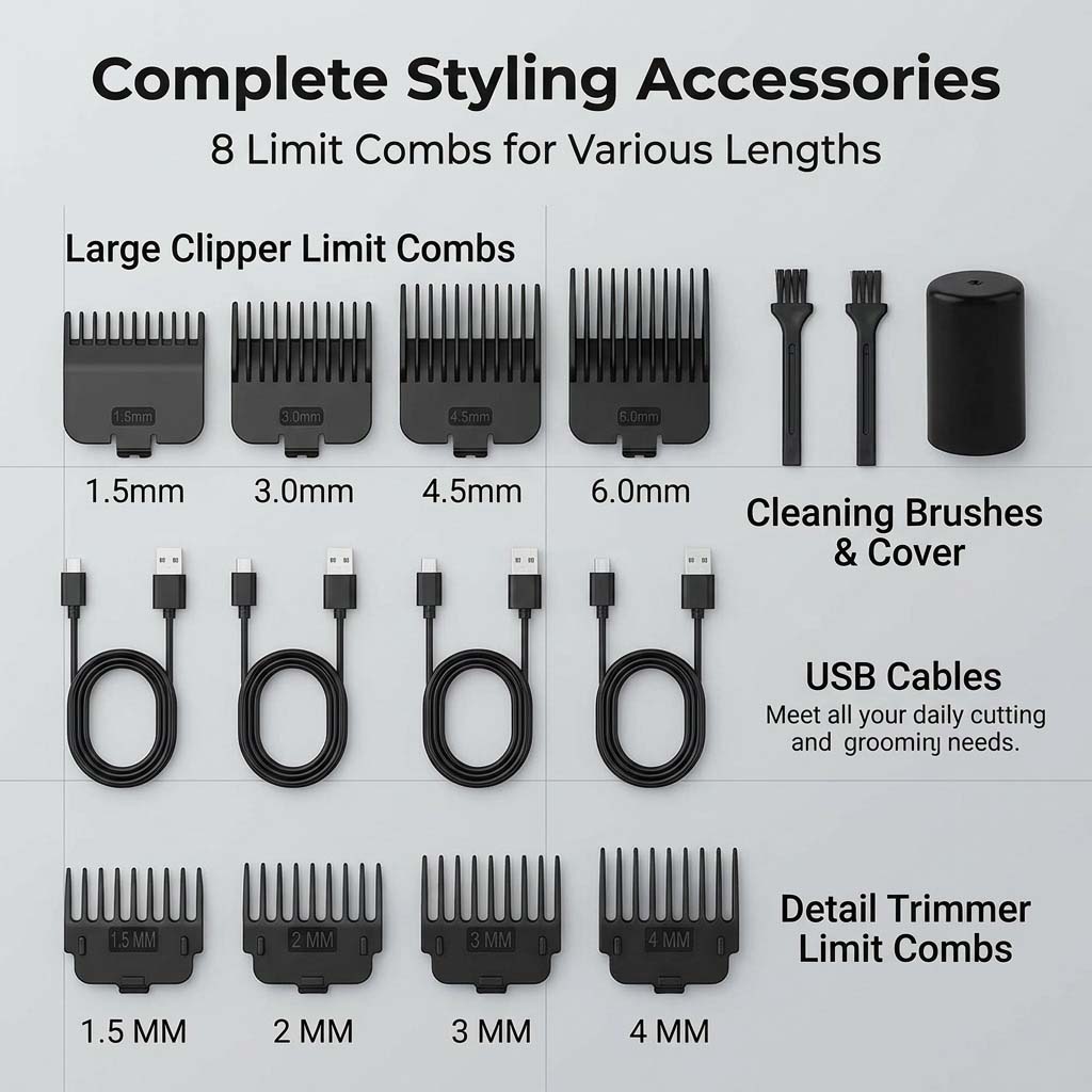 4 in 1 Men's Hair Clipper Set, - Beard Trimmer Cordless recension och pris