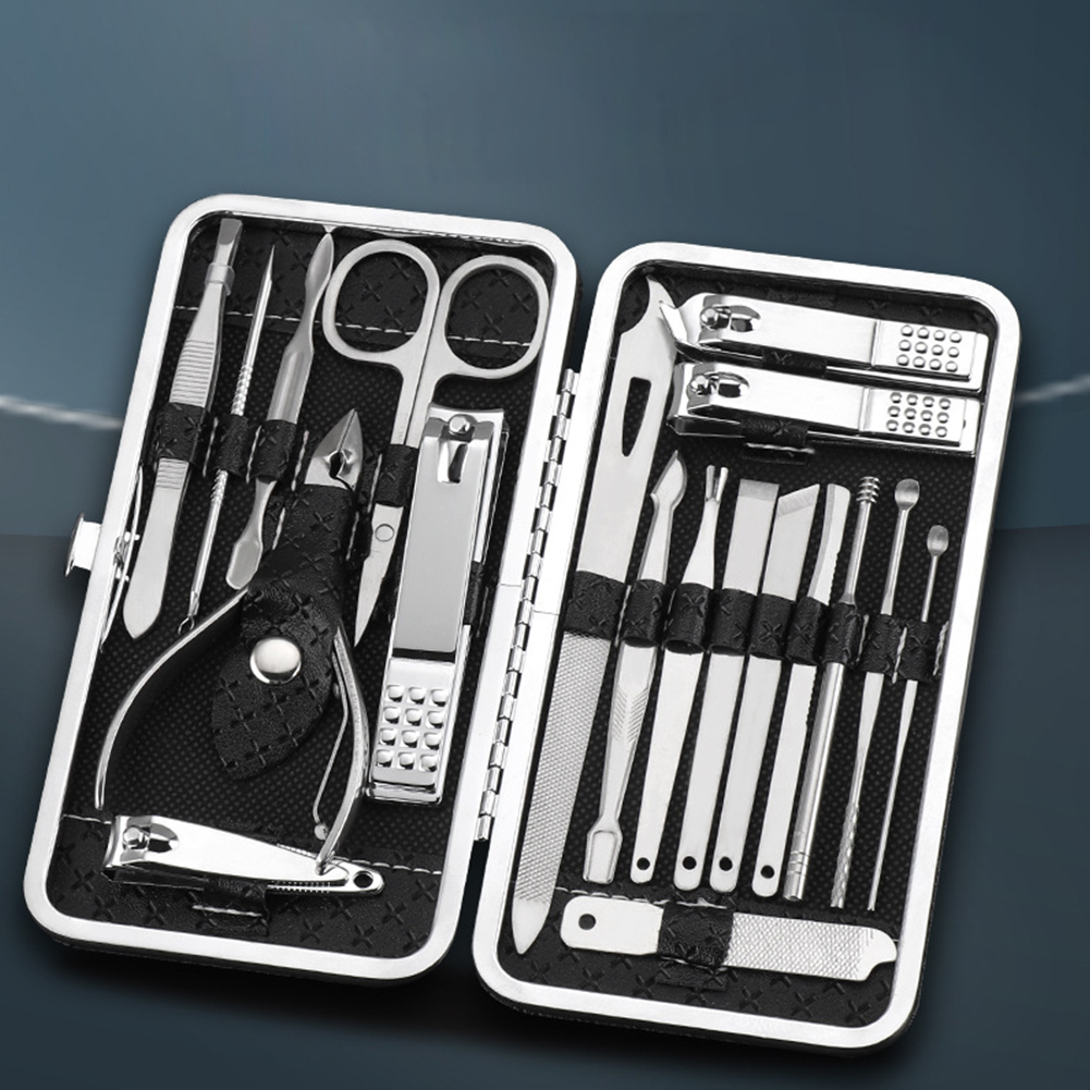 19Pcs Fingernail and Toenail C - Mens Grooming Kit Case recension och pris