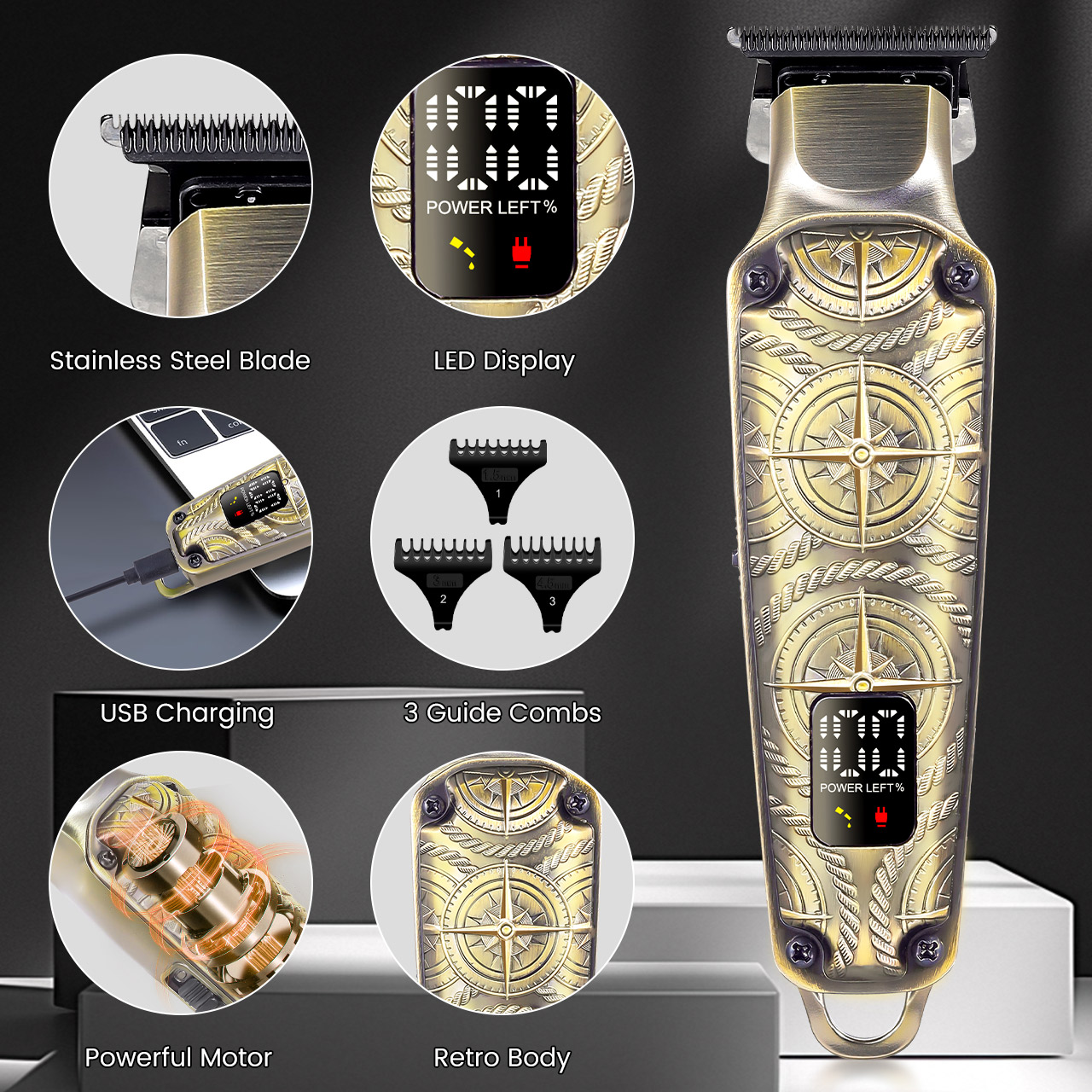 Hatteker Retro Hair Trimmer fo - Men'S Grooming Hair And Body Wash recension och pris