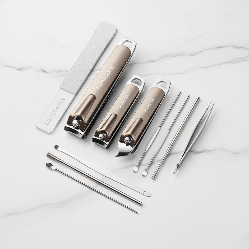 Manicure Pedicure Kit 10 Pcs P - Mens Grooming Kit Case recension och pris