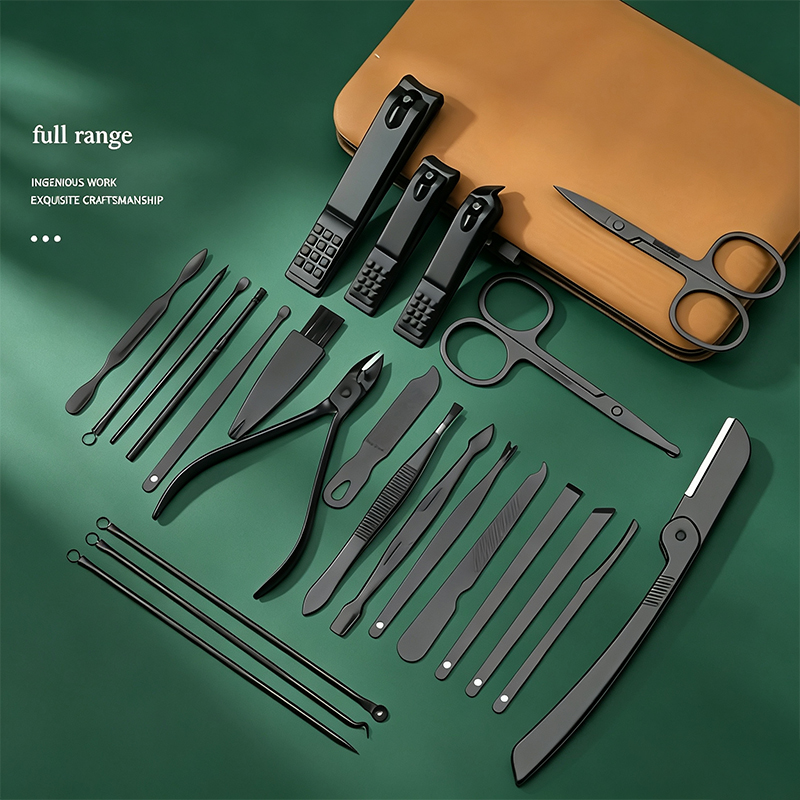 24Pcs Manicure Pedicure Set, B - Mens Grooming Kit Case recension och pris