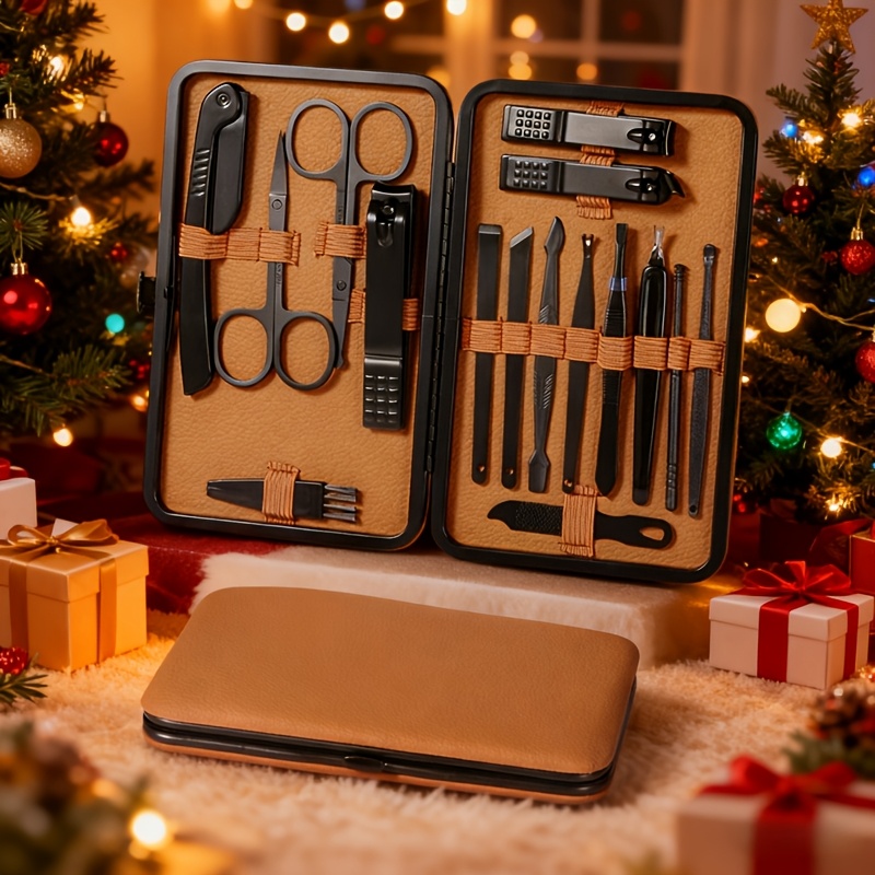 24Pcs Manicure Pedicure Set, B - Mens Grooming Kit Case recension och pris