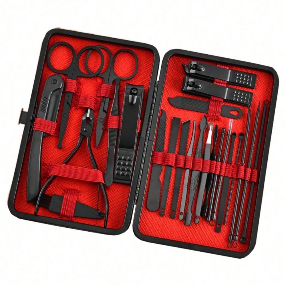 8/24pcs Professional Manicure  - Mens Grooming Kit Case recension och pris