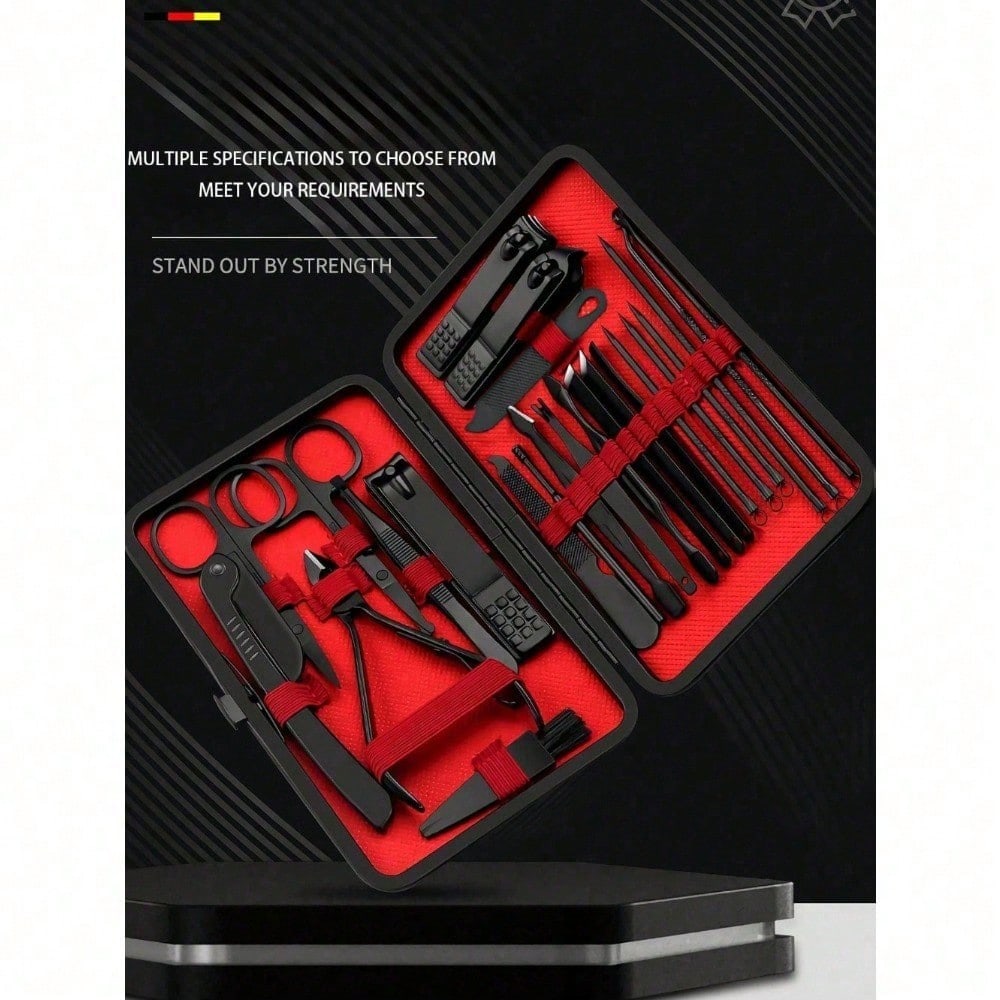 8/24pcs Professional Manicure  - Mens Grooming Kit Case recension och pris