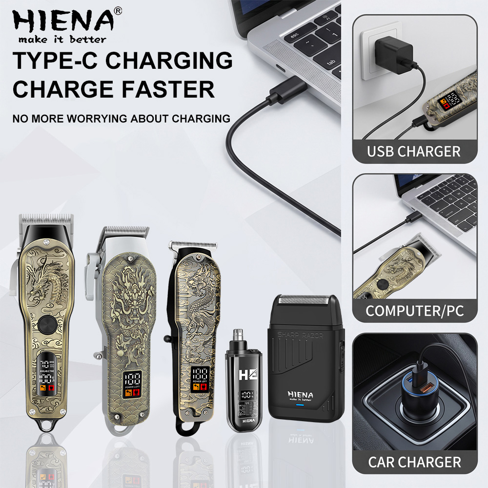 HIENA 5pcs Professional Hair C - Mens Grooming Barber recension och pris