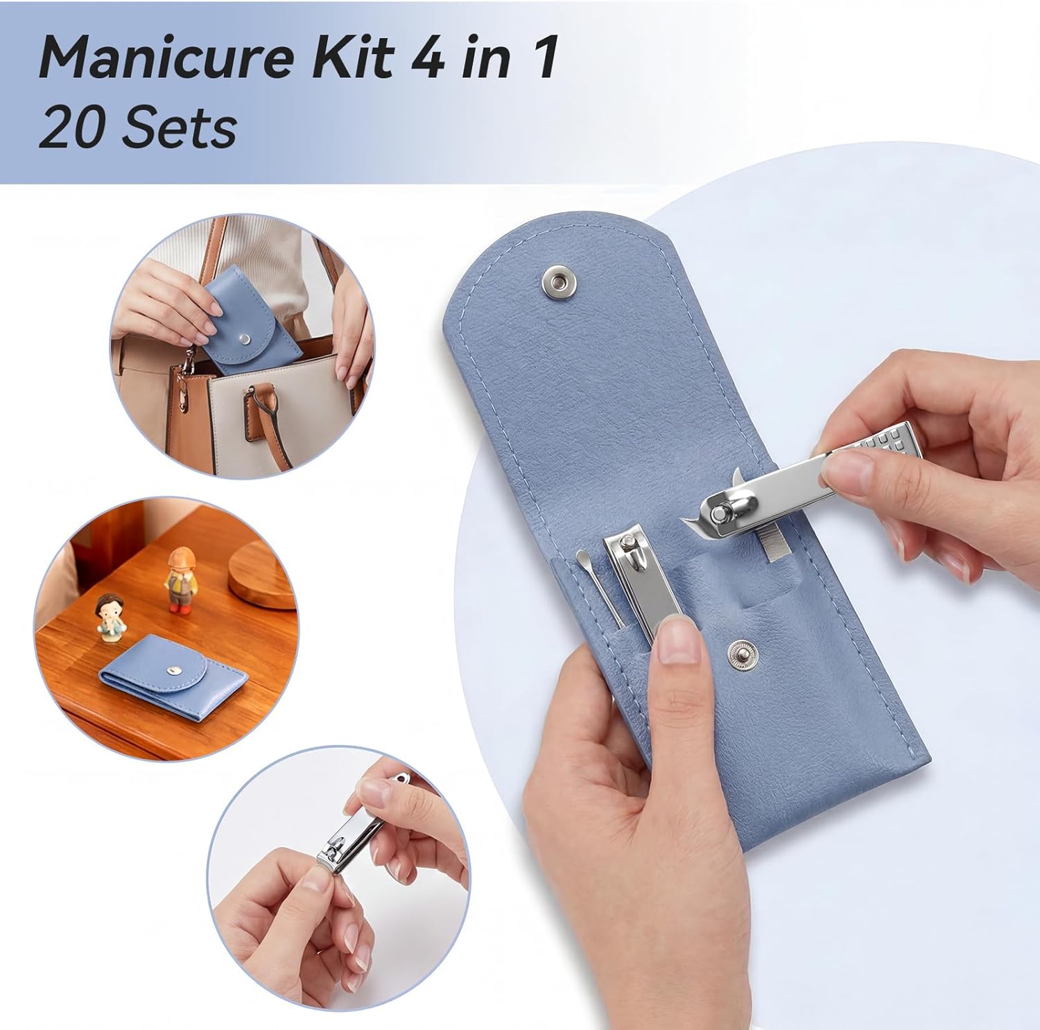 Travel Manicure Kit, 5 PCS/Set - Mens Grooming Kit Case recension och pris