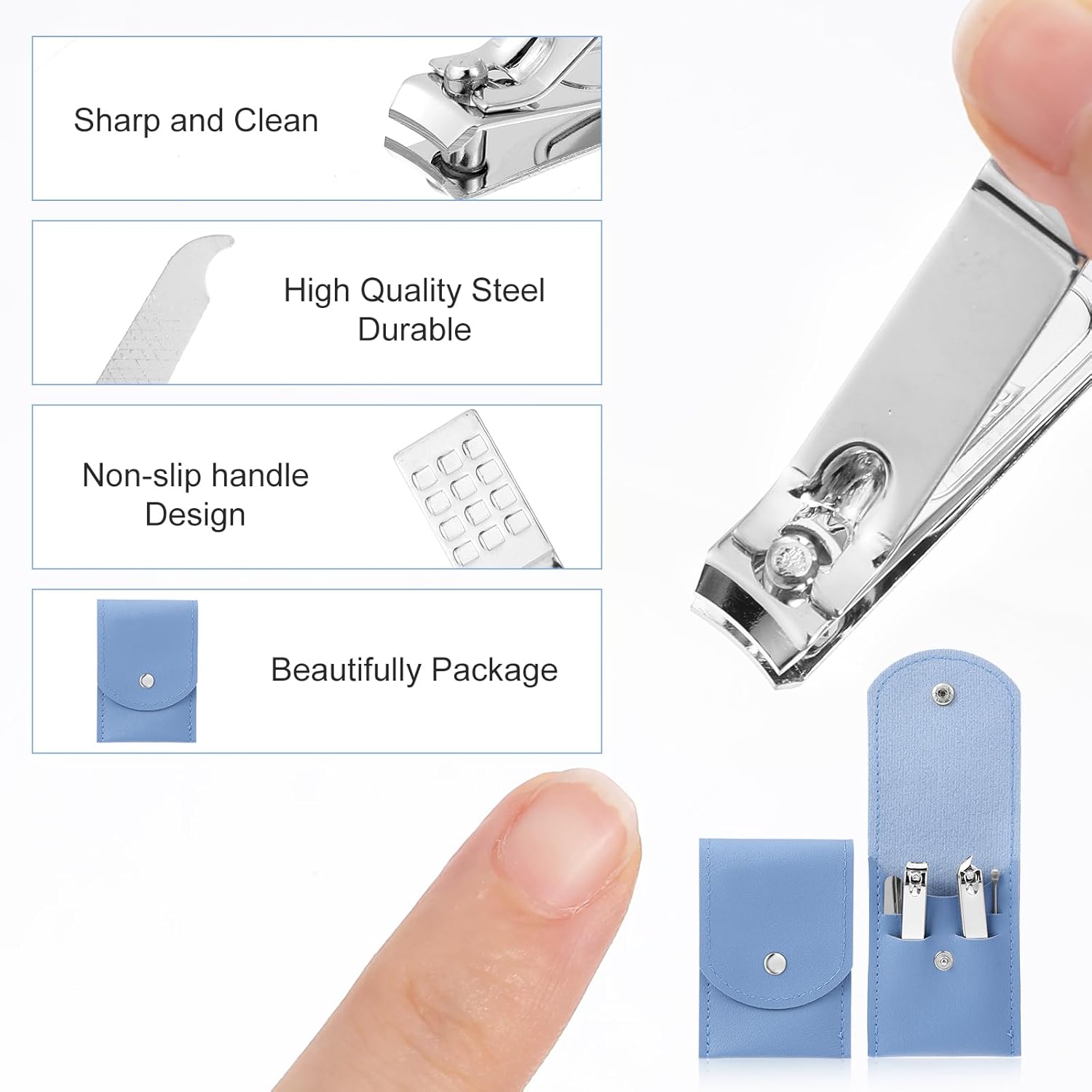 4 Pieces Nail Clipper Set, Sta - Mens Grooming Kit Case recension och pris