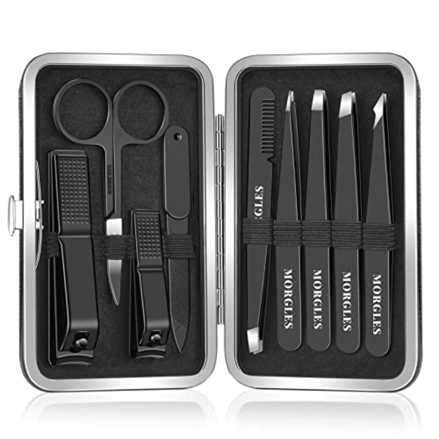 zz-Tweezers Set for Men 9 Pcs  - Mens Grooming Kit Case recension och pris